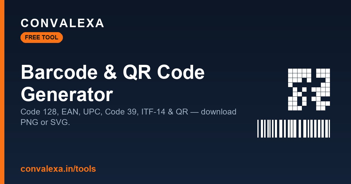 Convalexa free barcode generator tool for small business asset tracking
